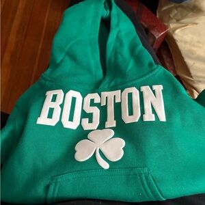 Kids Green 'Boston' Hoodie with Shamrock